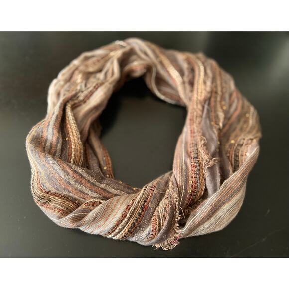 COLLECTION EIGHTEEN Brown Boho Infinity Scarf sz OS - Picture 4 of 9